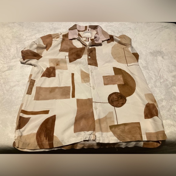 Cactus Other - Geometric Pattern Shirt - Brown and Cream